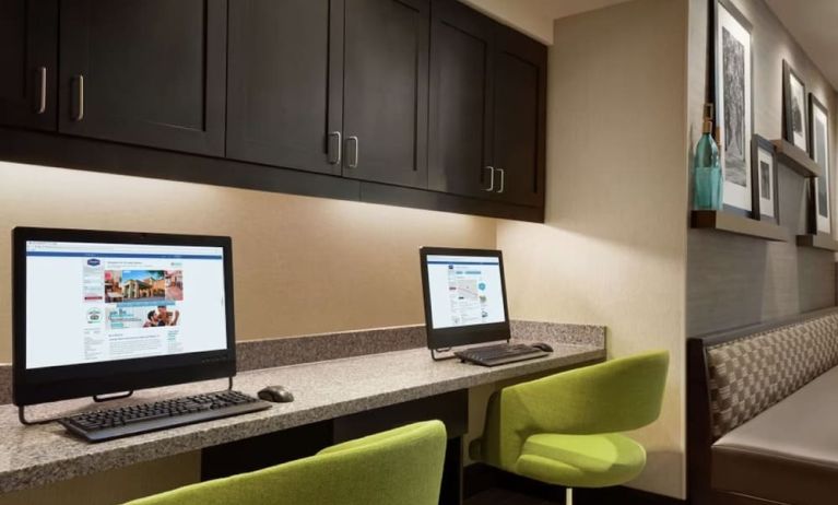 Business center with PC, internet, and printer at Hampton Inn & Suites Springdale.