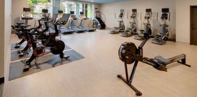 Fitness center at Embassy Suites By Hilton San Rafael Marin County.
