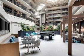 Coworking and lobby area at Embassy Suites By Hilton San Rafael Marin County.
