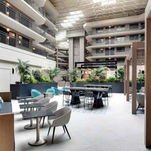 Coworking and lobby area at Embassy Suites By Hilton San Rafael Marin County.
