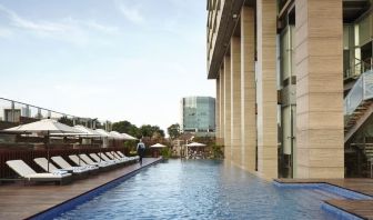 Stunning outdoor pool at Fraser Residence Menteng Jakarta.