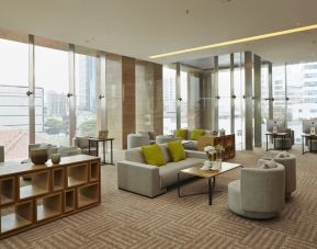 Lounge and coworking area at Fraser Residence Menteng Jakarta.