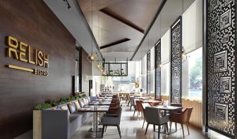 Dining and coworking area at Fraser Residence Menteng Jakarta.