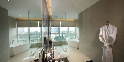 Relaxing guest bathroom at Capri By Fraser Johor Bahru.