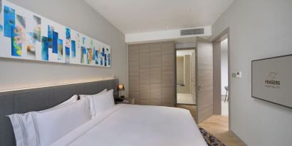 Standard king room with TV and private bathroom at Capri By Fraser Johor Bahru.