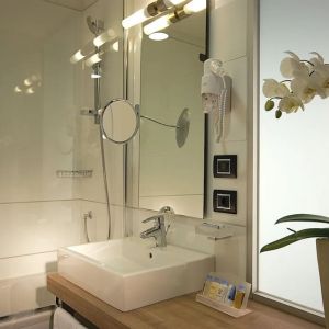 Private guest bathroom at DoubleTree By Hilton Milan.