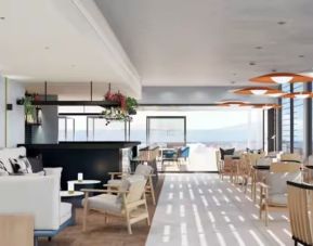 Relaxing terrace and coworking space at DoubleTree By Hilton Lagoa Azores.