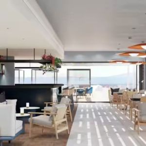 Relaxing terrace and coworking space at DoubleTree By Hilton Lagoa Azores.