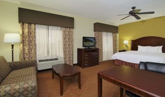 King room with TV and ceiling fan at Hampton Inn & Suites Conroe - I-45 North.