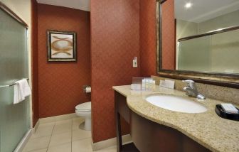 Private guest bathroom at Hampton Inn & Suites Conroe - I-45 North.