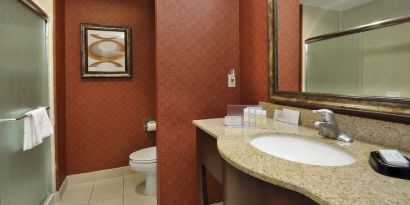 Private guest bathroom at Hampton Inn & Suites Conroe - I-45 North.