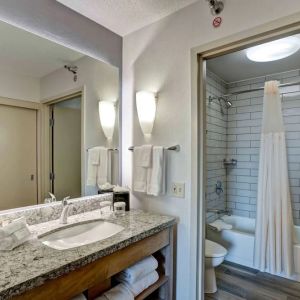 Private bathroom at Homewood Suites By Hilton Chicago-Downtown.