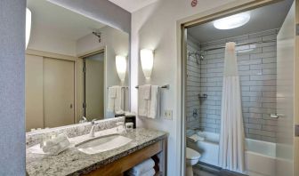 Private bathroom at Homewood Suites By Hilton Chicago-Downtown.