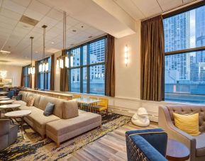 Lounge and coworking space at Homewood Suites By Hilton Chicago-Downtown.