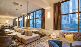 Lounge and coworking space at Homewood Suites By Hilton Chicago-Downtown.