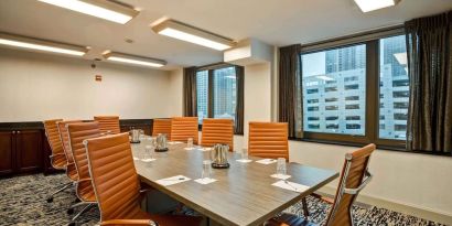 Professional meeting room at Homewood Suites By Hilton Chicago-Downtown.