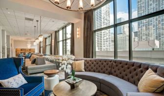 Lounge and lobby at Homewood Suites By Hilton Chicago-Downtown.