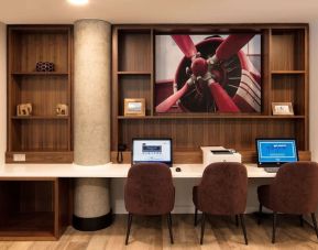 Business center with PC, internet, and printer at Hampton By Hilton London Stansted Airport.