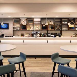 Bar and lounge area at Hampton By Hilton London Stansted Airport.