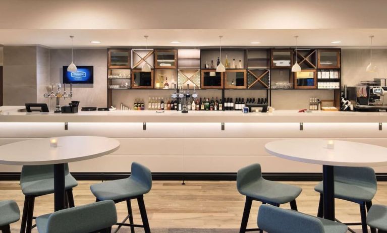 Bar and lounge area at Hampton By Hilton London Stansted Airport.