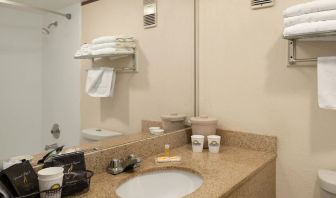 Private guest bathroom at EnVision Hotel Miami International Airport.