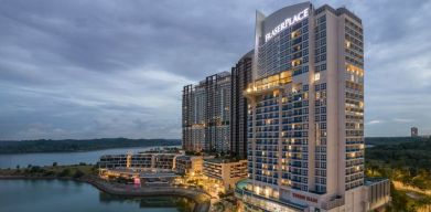 Hotel exterior at Fraser Place Puteri Harbour.