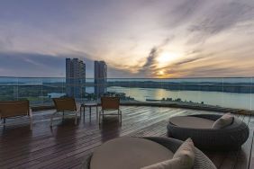 Beautiful rooftop terrace at Fraser Place Puteri Harbour.