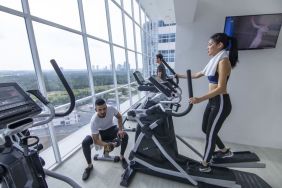 Fitness center at Fraser Place Puteri Harbour.