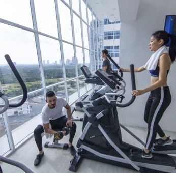 Fitness center at Fraser Place Puteri Harbour.