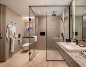 Guest bathroom with shower at Capri By Fraser Bukit Bintang.