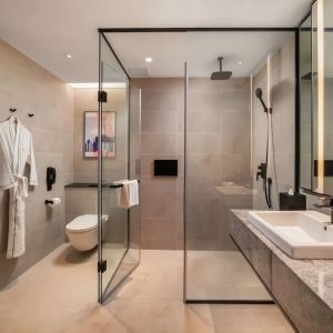 Guest bathroom with shower at Capri By Fraser Bukit Bintang.