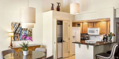 In-room kitchen at Hilton Scottsdale Resort & Villas.