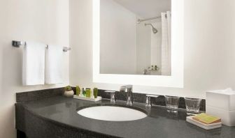 Guest bathroom with shower at Hilton Scottsdale Resort & Villas.