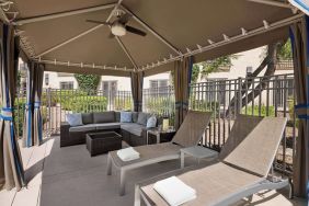 Cabanas and pool chairs at Hilton Scottsdale Resort & Villas.