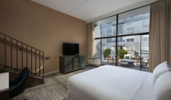 Spacious king room with balcony at Hotel Dena, Pasadena Los Angeles.