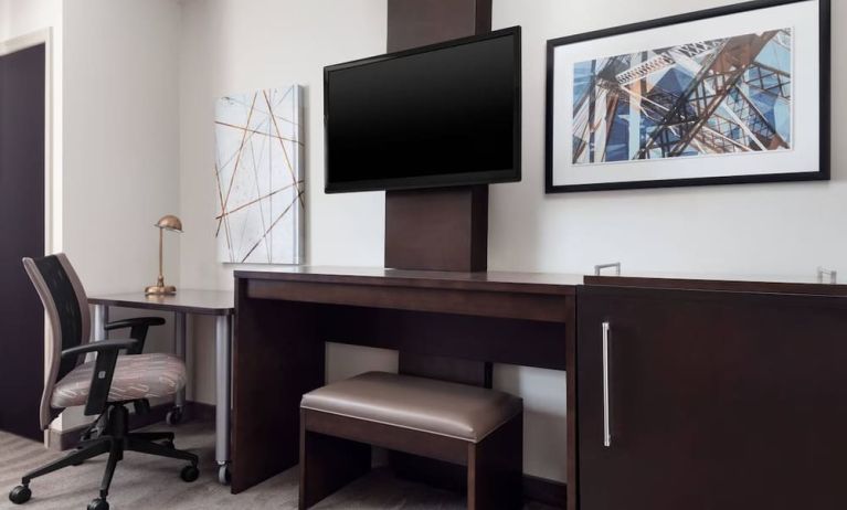 Day use room with TV and work station at Fairfield Inn & Suites By Marriott New York Staten Island.