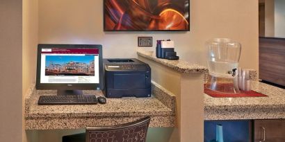 Business center at Residence Inn Boston Tewksbury.
