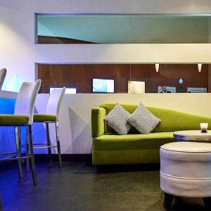 Lobby and lounge area at Novotel Toronto North York.