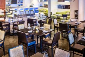 Dining room and meeting space at Novotel Toronto North York.