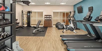 Fitness center available at Hampton Inn & Suites Miami Kendall. 