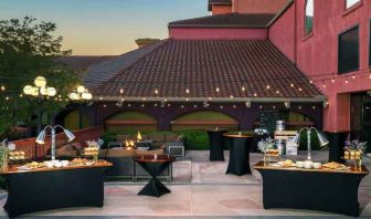 Outdoor patio perfect as workspace at the DoubleTree by Hilton Sonoma Wine Country.