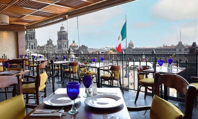 Restaurant with beautiful balcony looking over the city at Gran Hotel de la Ciudad de México.