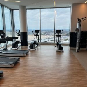 Fitness center at Hilton BNA Nashville Airport Terminal.