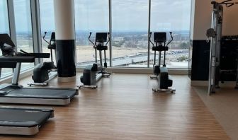 Fitness center at Hilton BNA Nashville Airport Terminal.