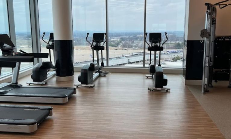 Fitness center at Hilton BNA Nashville Airport Terminal.