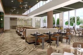 Bar and lounge area at Hilton BNA Nashville Airport Terminal.