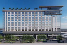 Hotel exterior at Hilton BNA Nashville Airport Terminal.