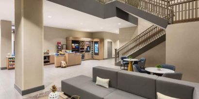 Lounge, lobby, and coworking space at Hilton Garden Inn Nashville West End Avenue.