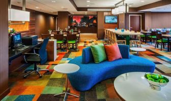 Lounge and coworking space at Fairfield Inn East Rutherford Meadowlands.