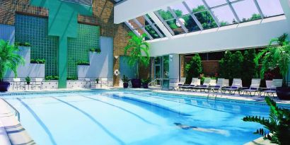 Stunning indoor pool at Royal Sonesta Boston.
